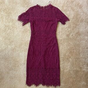 Francesca’s Maroon Lacey form fitting dress